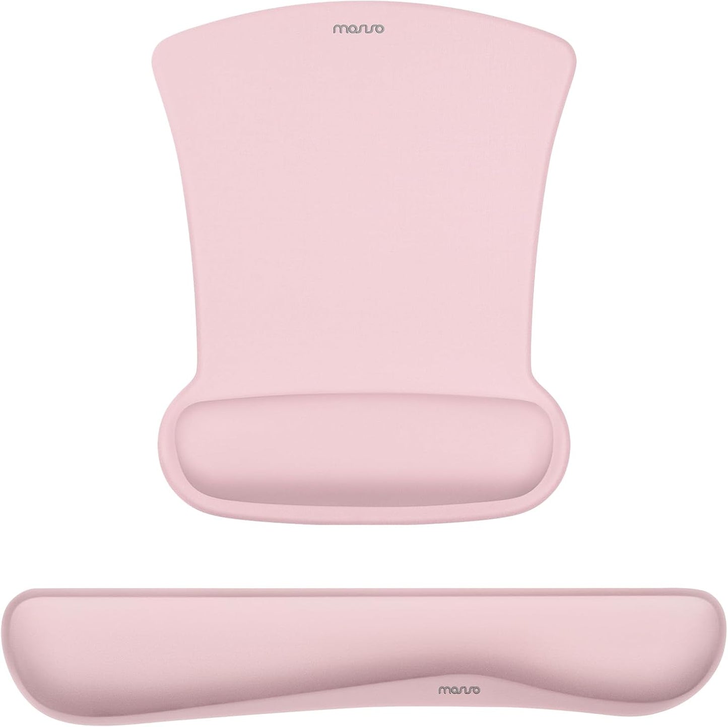MOSISO Wrist Rest Support for Mouse Pad & Keyboard Set, Ergonomic Mousepad Non-Slip Base Home/Office Pain Relief & Easy Typing Cushion with Neoprene Cloth & Raised Memory Foam