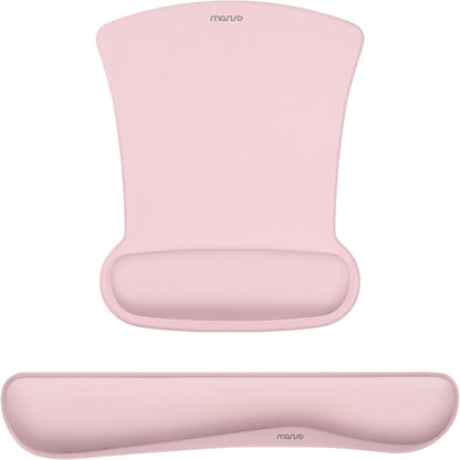 MOSISO Wrist Rest Support for Mouse Pad & Keyboard Set, Ergonomic Mousepad Non-Slip Base Home/Office Pain Relief & Easy Typing Cushion with Neoprene Cloth & Raised Memory Foam