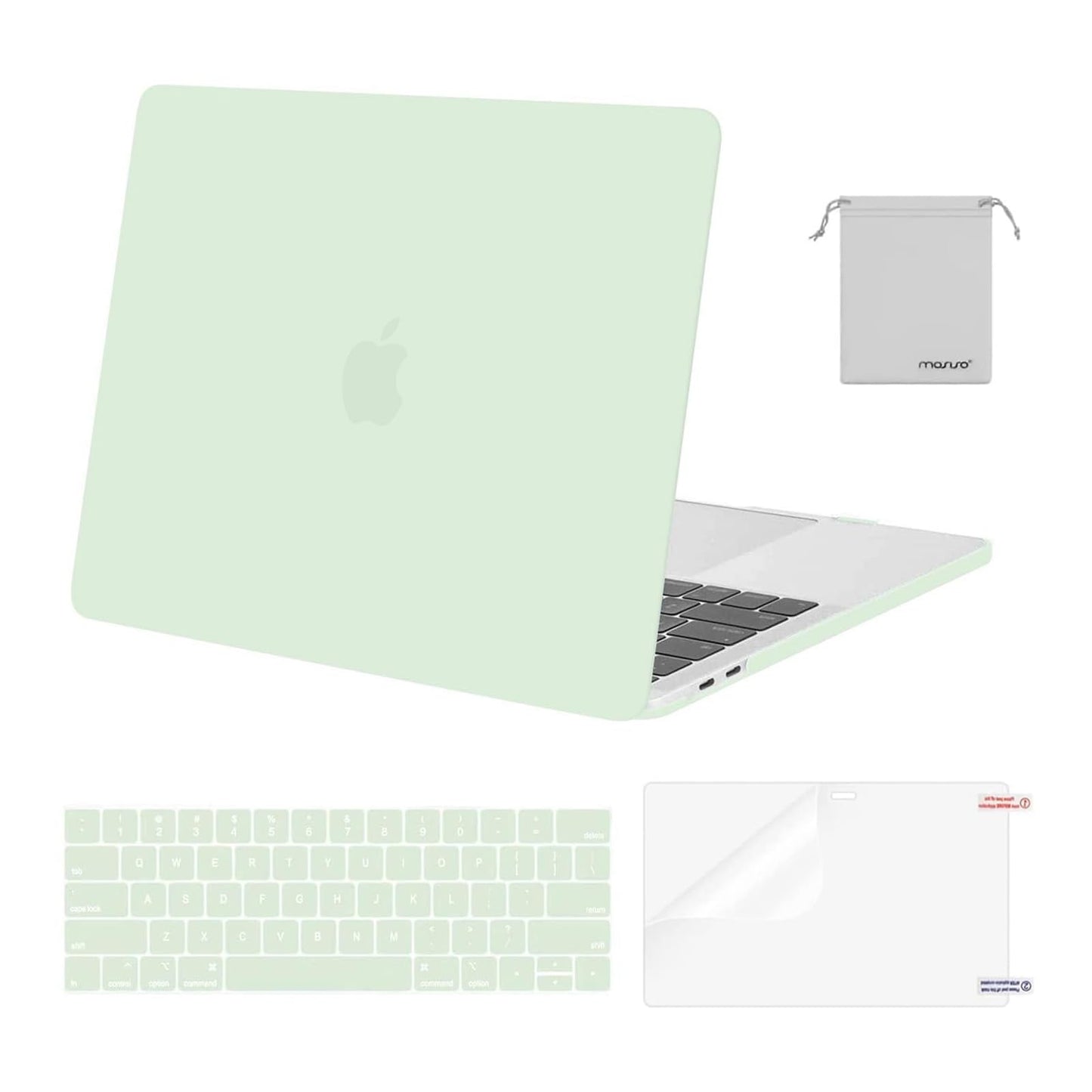 MOSISO Compatible with MacBook Pro 13 inch Case M2 2025, 2024, 2023, 2022-2016 A2338 M1 A2251 A2289 A2159 A1989 A1708 A1706, Plastic Hard Shell&Keyboard Cover&Screen Film&Storage Bag, Chalk Pink