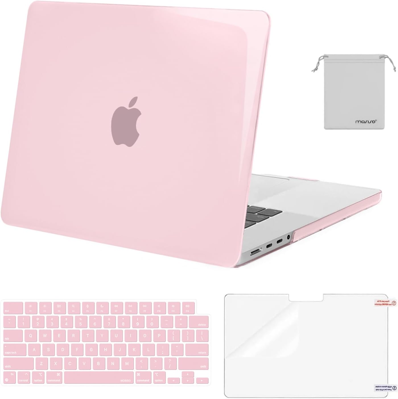 MOSISO Compatible with MacBook Pro 16 inch Case M5 2026 M4 2025 M3 M2 M1 2024-2021 A3429 A3428 A3403 A3186 A2991 A2780 A2485, Protective Hard Shell&Keyboard Cover&Screen Film&Pouch