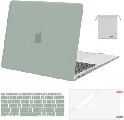 MOSISO Compatible with MacBook Air 13 inch Case M1 Chip 2021-2018 Release A2337 A2179 A1932, Plastic Hard Shell&Keyboard Cover&Screen Film&Storage Bag for MacBook Air 13.3 inch Case, Crystal Midnight