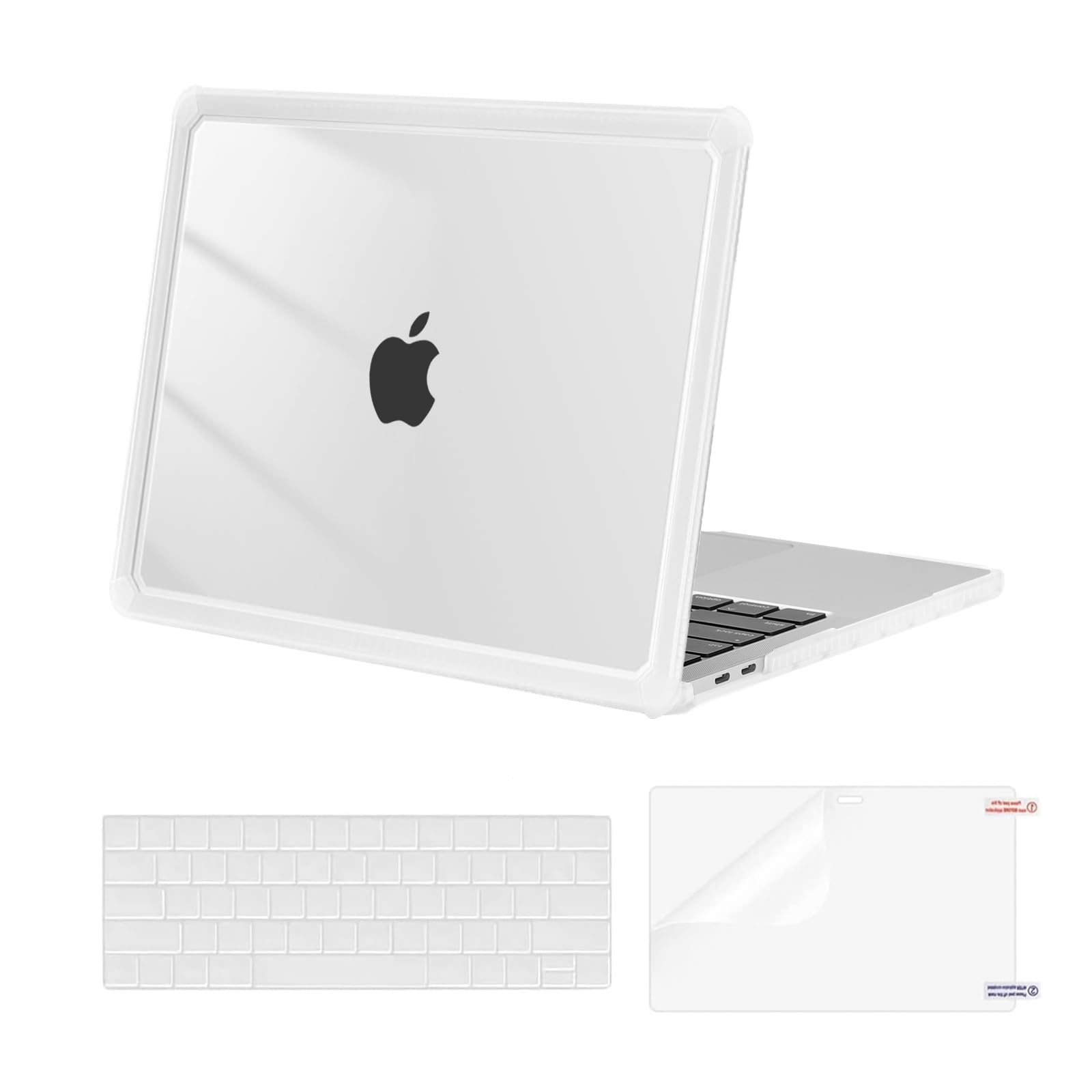 MOSISO Compatible with MacBook Pro 13 inch Case M2 2025-2016 A2338 M1 A2251 A2289 A2159 A1989 A1708 A1706, Anti-Cracking Heavy Duty Plastic TPU Bumper Hard Case&Keyboard Skin&Screen Film, Pink