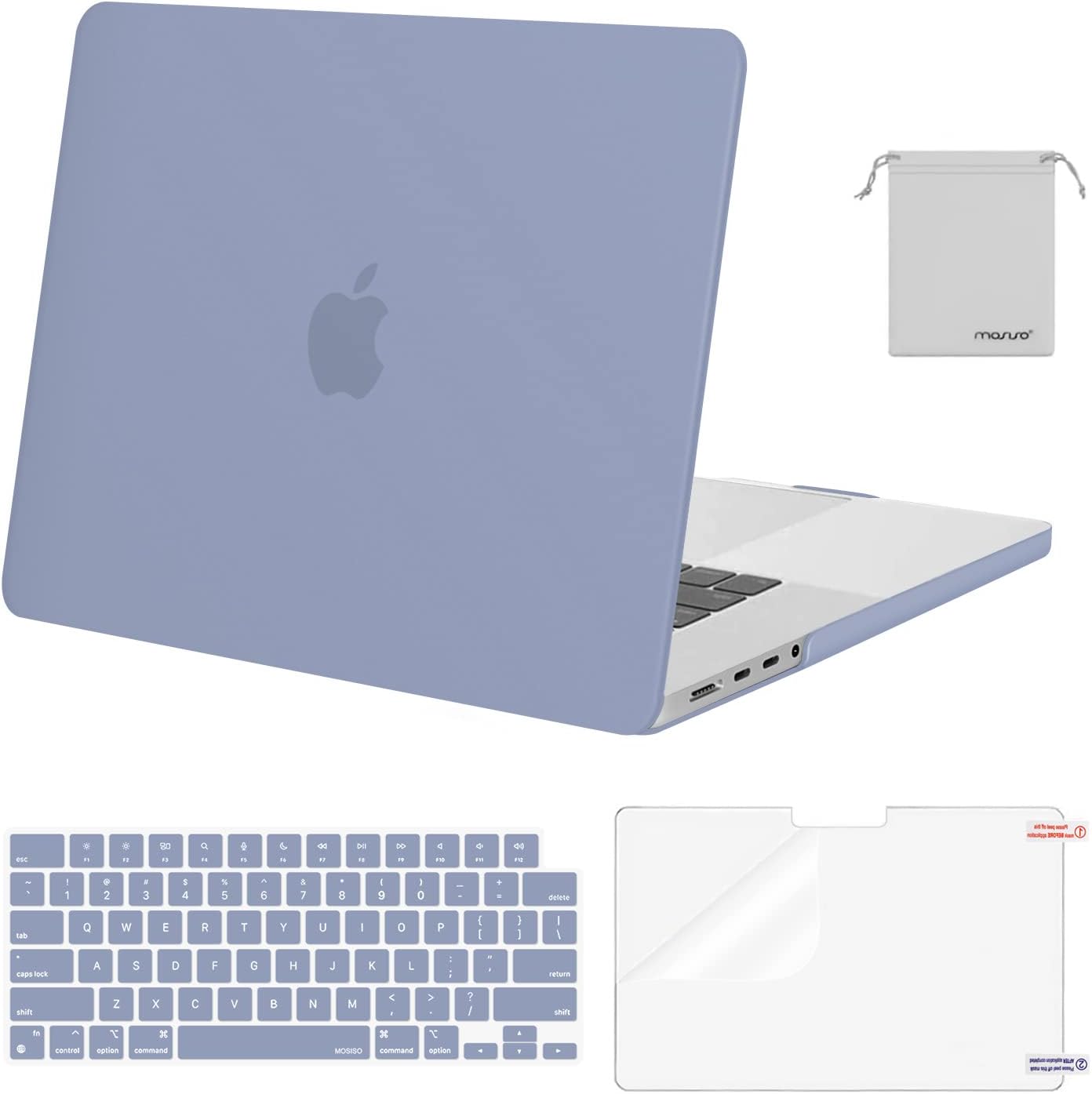 MOSISO Compatible with MacBook Pro 16 inch Case M5 2026 M4 2025 M3 M2 M1 2024-2021 A3429 A3428 A3403 A3186 A2991 A2780 A2485, Protective Hard Shell&Keyboard Cover&Screen Film&Pouch