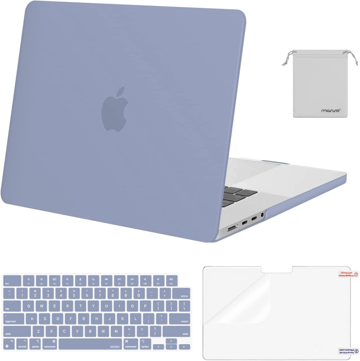 MOSISO 4in1 MultiColor Hard Shell Case Compatible with MacBook Pro 16 Inch M5-M1 Protective Laptop Cover With Keyboard Cover Screen Film Storage Pouch