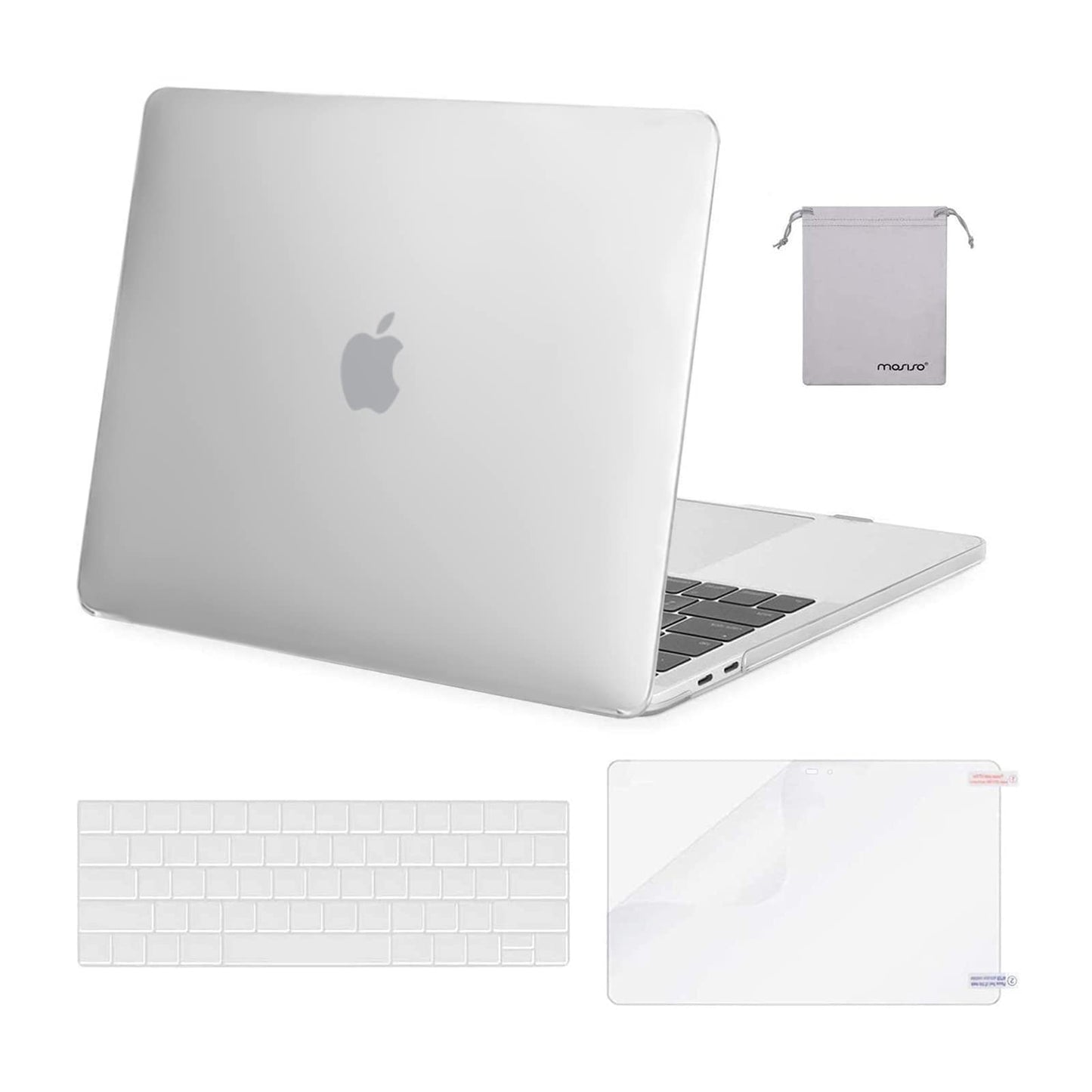 MOSISO Compatible with MacBook Pro 15 inch Case 2019 2018 2017 2016 Release A1990 A1707 with Touch Bar, Plastic Hard Shell Case & Keyboard Cover & Screen Protector & Storage Bag, Rose Quartz
