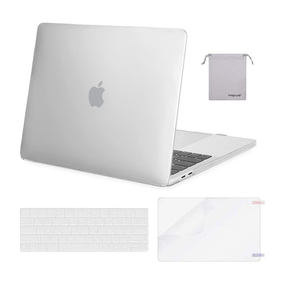 MOSISO Compatible with MacBook Pro 15 inch Case 2019 2018 2017 2016 Release A1990 A1707 with Touch Bar, Plastic Hard Shell Case & Keyboard Cover & Screen Protector & Storage Bag, Rose Quartz