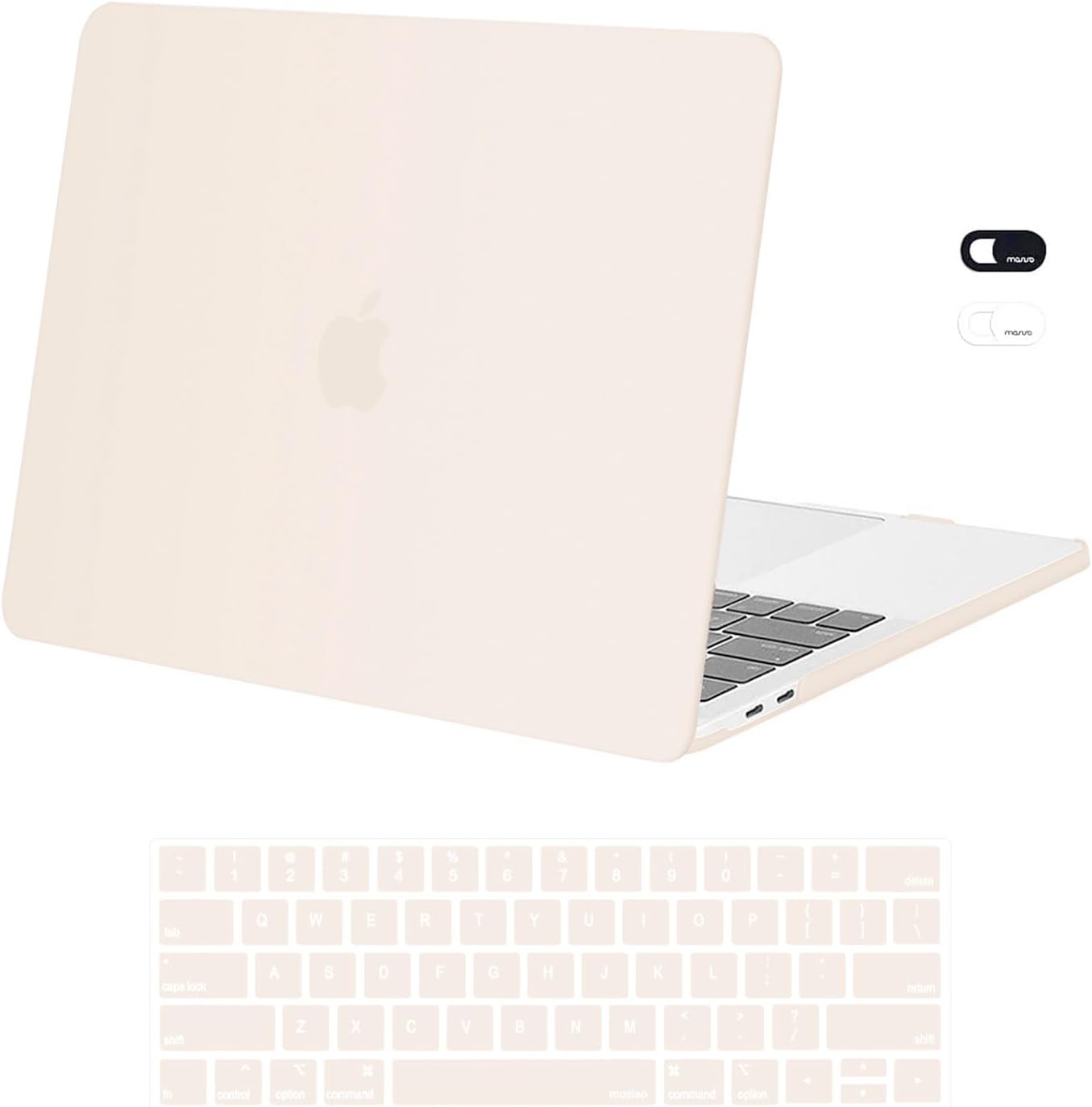 MOSISO Compatible with MacBook Pro 13 inch Case M2 2026, 2025, 2024-2016 A2338 M1 A2251 A2289 A2159 A1989 A1708 A1706,Plastic Hard Case&Keyboard Skin&Webcam Cover for MacBook Pro 13.3, Rose Quartz