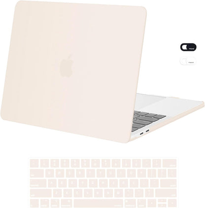 MOSISO Compatible with MacBook Pro 13 inch Case M2 2026, 2025, 2024-2016 A2338 M1 A2251 A2289 A2159 A1989 A1708 A1706,Plastic Hard Case&Keyboard Skin&Webcam Cover for MacBook Pro 13.3, Rose Quartz