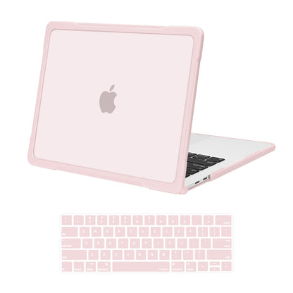 MOSISO Compatible with MacBook Pro 13 inch Case M2 2025-2016 A2338 M1 A2251 A2289 A2159 A1989 A1708 A1706, Soft TPU Bumper Anti-Cracking&Anti-Fingerprint Plastic Hard Case&Keyboard Cover, Pink