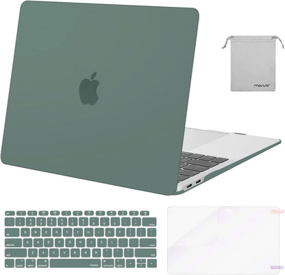 MOSISO Compatible with MacBook Air 13 inch Case M1 Chip 2021-2018 Release A2337 A2179 A1932, Plastic Hard Shell&Keyboard Cover&Screen Film&Storage Bag for MacBook Air 13.3 inch Case, Midnight Green iMosiso