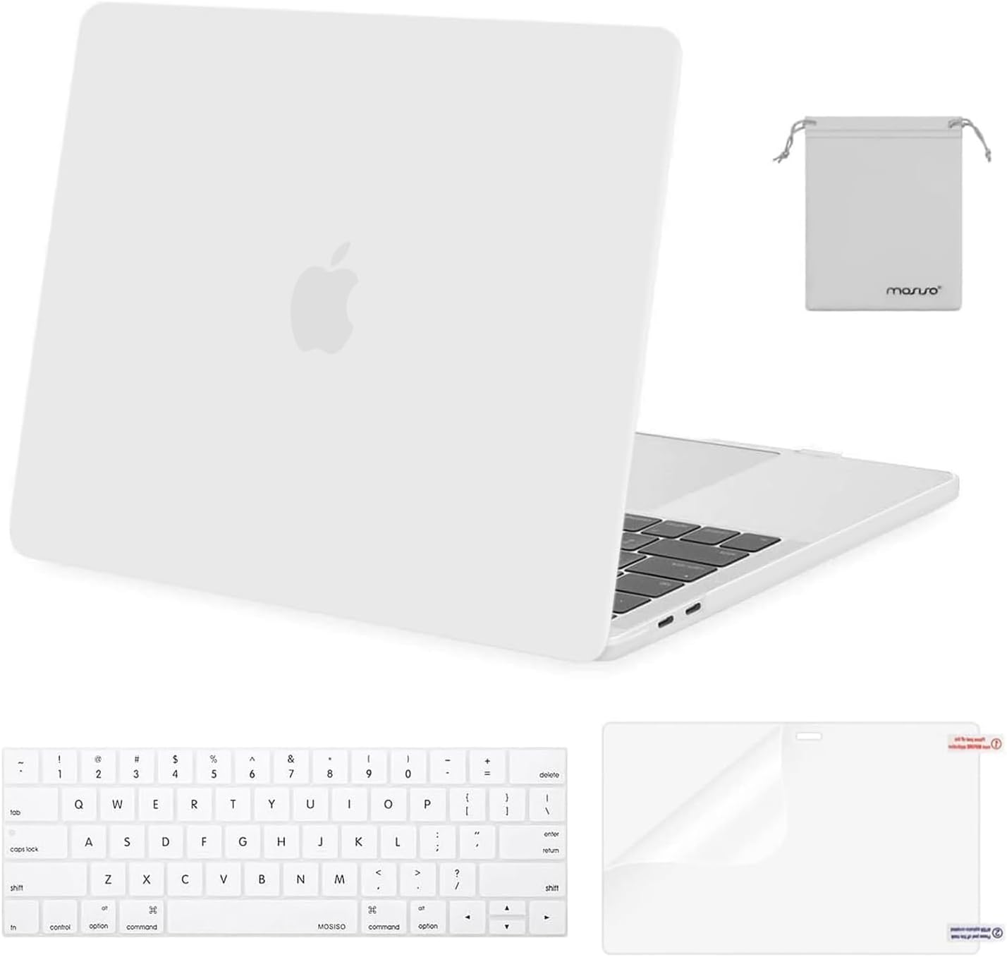 MOSISO Compatible with MacBook Pro 13 inch Case M2 2026 2025 2024 2023 2022-2016 A2338 M1 A2251 A2289 A2159 A1989 A1708 A1706,Plastic Hard Shell&Keyboard Cover&Screen Film&Storage Bag, Black