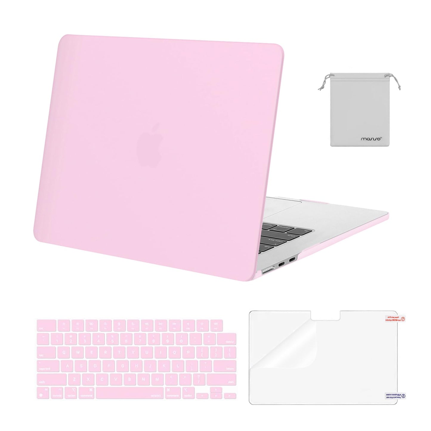 MOSISO Compatible with MacBook Air 15 inch Case M4 M3 M2 2025 2024 2023 Release A3241 A3114 A2941 with Touch ID, Plastic Hard Shell Case&Keyboard Cover&Screen Protector&Storage Bag, Crystal Clear