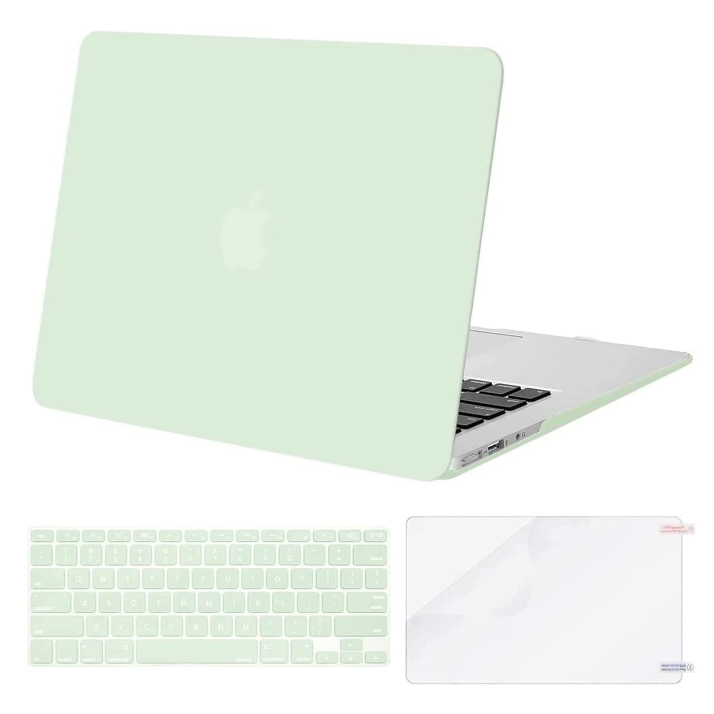MOSISO Compatible with MacBook Air 13 inch Case (Models: A1369 & A1466, Older Version 2010-2017 Release), Protective Plastic Hard Shell Case & Keyboard Cover & Screen Protector, Rose Quartz