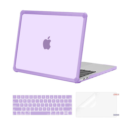 MOSISO Compatible with MacBook Pro 13 inch Case M2 2025-2016 A2338 M1 A2251 A2289 A2159 A1989 A1708 A1706, Anti-Cracking Heavy Duty Plastic TPU Bumper Hard Case&Keyboard Skin&Screen Film, Pink