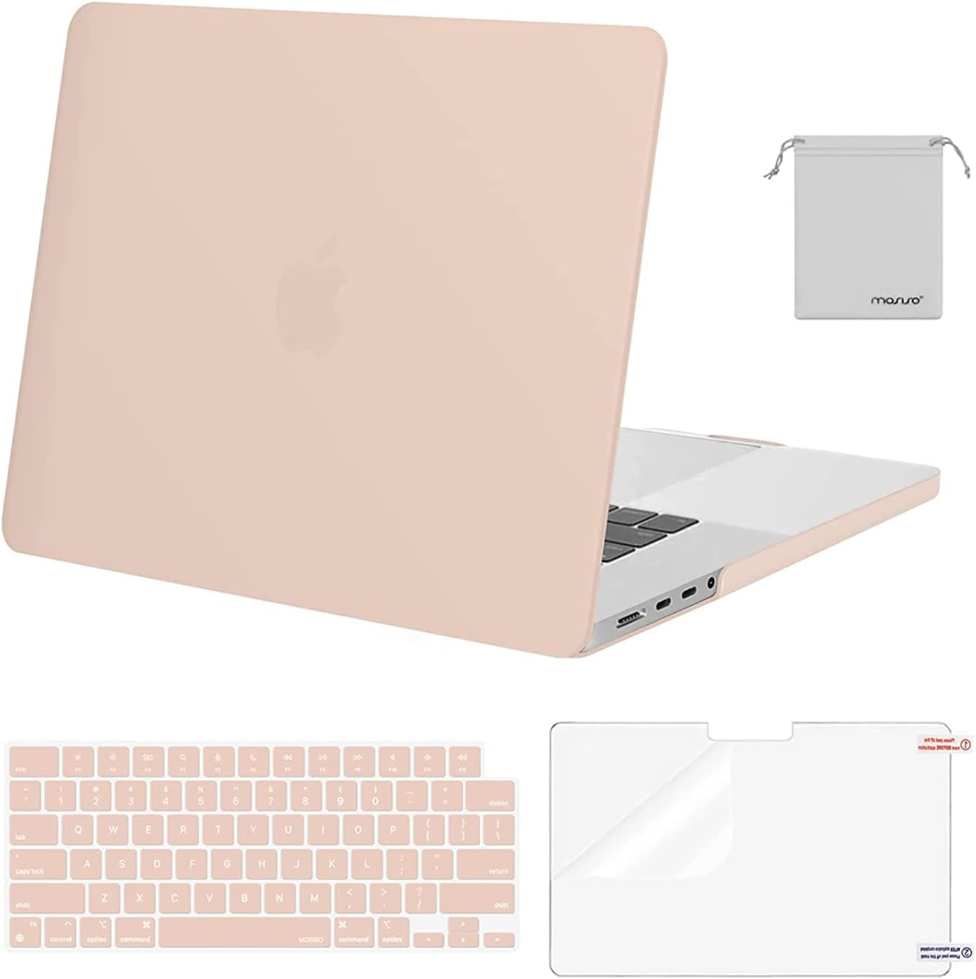 MOSISO Compatible with MacBook Pro 16 inch Case M5 2026 M4 2025 M3 M2 M1 2024-2021 A3429 A3428 A3403 A3186 A2991 A2780 A2485, Protective Hard Shell&Keyboard Cover&Screen Film&Pouch