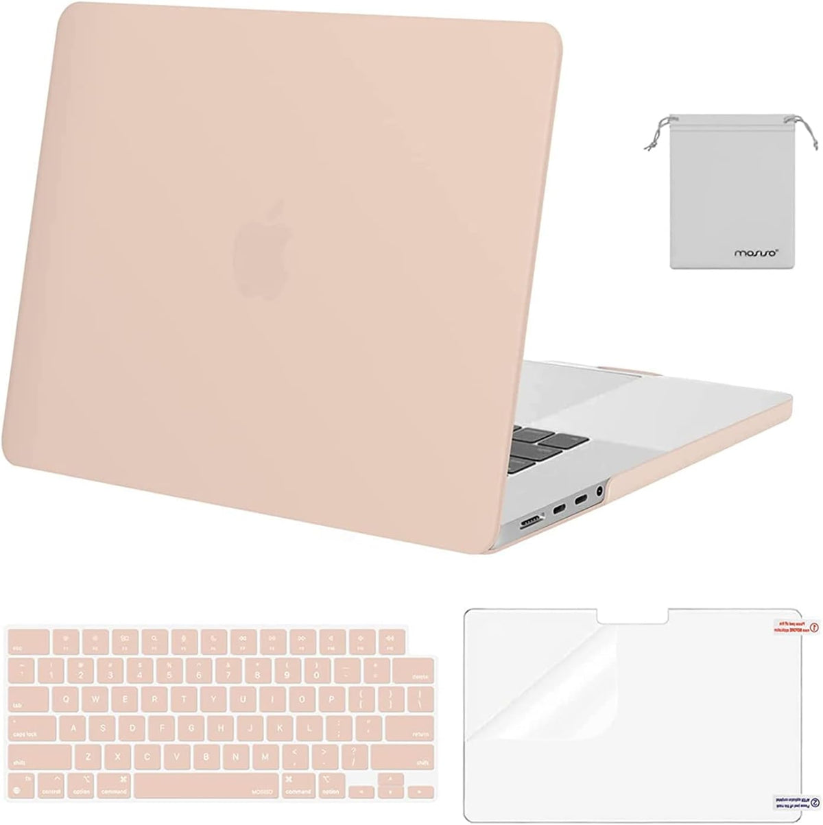 MOSISO 4in1 MultiColor Hard Shell Case Compatible with MacBook Pro 16 Inch M5-M1 Protective Laptop Cover With Keyboard Cover Screen Film Storage Pouch