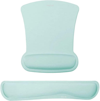 MOSISO Wrist Rest Support for Mouse Pad & Keyboard Set, Ergonomic Mousepad Non-Slip Base Home/Office Pain Relief & Easy Typing Cushion with Neoprene Cloth & Raised Memory Foam