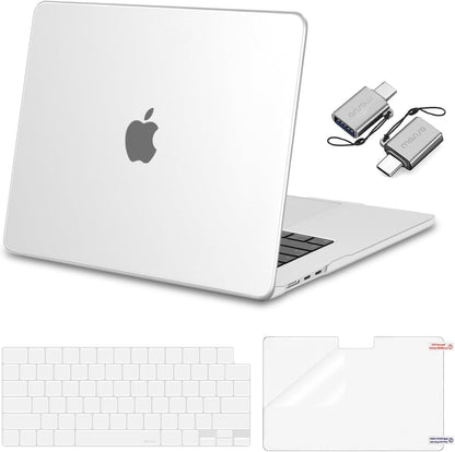 MOSISO Compatible with MacBook Air 15 inch Case M5-M2 2026-2023 A3448 A3241 A3114 A2941, Hard Shell&Keyboard Cover&Screen Film&Type C, Great for Study Travel Work