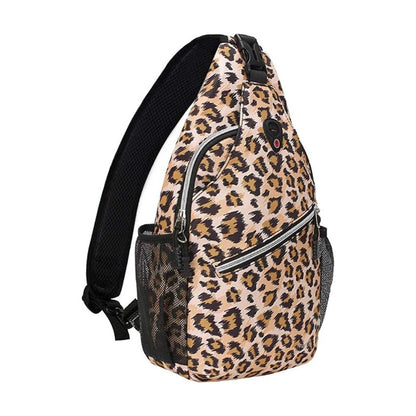 MOSISO Pattern Mini Sling Backpack, Lightweight Crossbody Chest Daypack with Anti-Theft Rear Pocket, Dual-Side Adjustable Strap Fits iPad Mini for Hiking Travel Sports