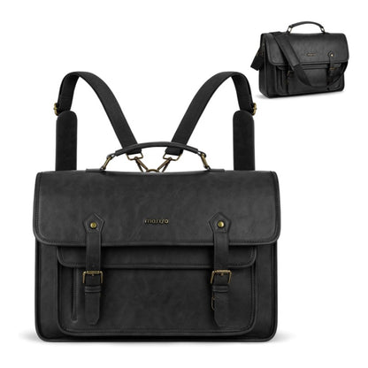 MOSISO 3 in 1 Laptop Bag, 15.6/17.3 inch PU Leather Shoulder Bag Briefcase Messenger Satchel Laptop Backpack, 15-16 inch Computer Bags Handbag Bookbag