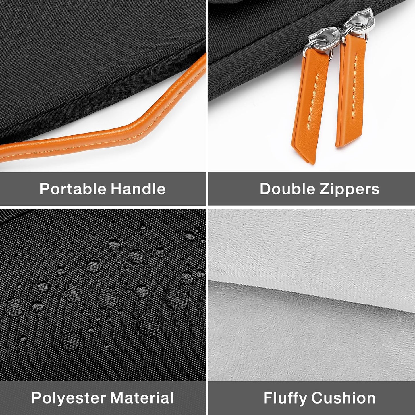 MOSISO 360 Protective Laptop Sleeve Compatible with MacBook Air/Pro, 13-13.3 inch Notebook, Compatible with MacBook Pro 14 inch M3 M2 M1, Flapover Bag with Fully Open Zipper&Handle&Pockets, Black iMosiso