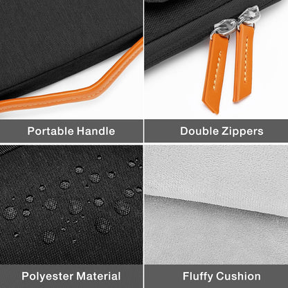 MOSISO 360 Protective Laptop Sleeve Compatible with MacBook Air/Pro, 13-13.3 inch Notebook, Compatible with MacBook Pro 14 inch M3 M2 M1, Flapover Bag with Fully Open Zipper&Handle&Pockets, Black iMosiso