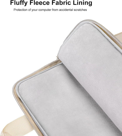 MOSISO Vertical Laptop Shoulder Bag,15-15.6 inch Computer Bag Compatible with MacBook 16 inch, HP, Dell, Lenovo, Asus Notebook,Rhombus Quilted Messenger Bag with Front Pocket&Handle&Belt, Sand