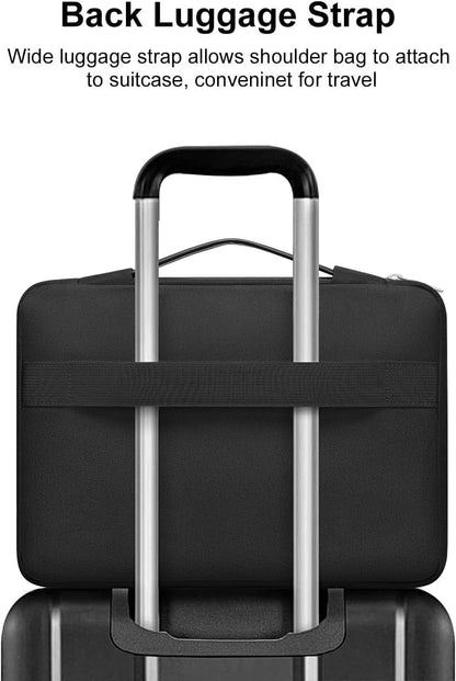 MOSISO 360 Protective Laptop Sleeve Compatible with MacBook Air/Pro, 13-13.3 inch Notebook, Compatible with MacBook Pro 14 inch M3 M2 M1 Chip 2023-2021 with Belt&3 Horizontal Parallel Pockets, Black iMosiso