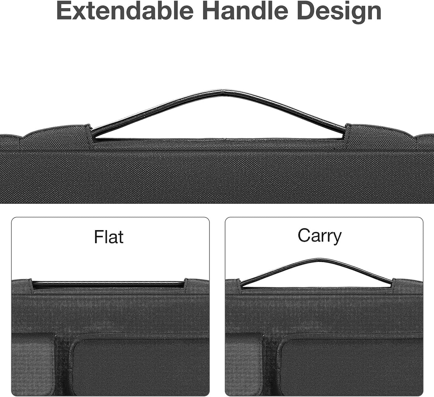 MOSISO 360 Protective Laptop Sleeve Compatible with MacBook Air/Pro, 13-13.3 inch Notebook, Compatible with MacBook Pro 14 inch M2 M1, Side Open Bag with 2 Raised&1 Flapover Pockets&Belt, Black iMosiso