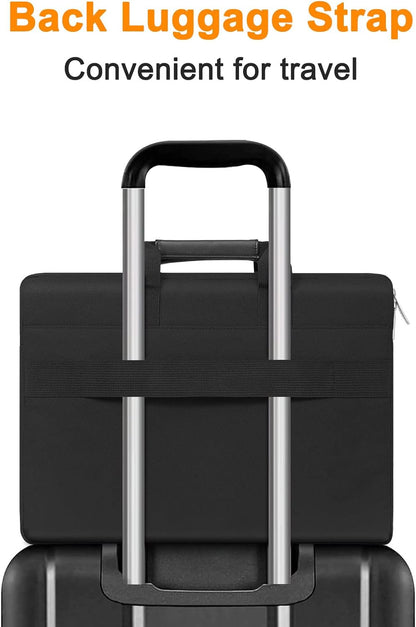 MOSISO 360 Protective Laptop Shoulder Messenger Bag 15.6 inch Compatible with MacBook, HP, Dell, Lenovo, Asus Notebook, Computer Bag with Front Hidden Horizontal&Left Small&Right Big Pockets, Black iMosiso