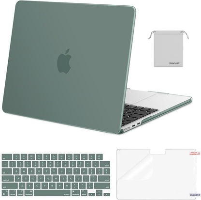 MOSISO Compatible with MacBook Air 13 inch Case M2-M5 2022-2026 A3449 A3240 A3113 A2681, 4 in 1 Protective Kit: Hard Shell, Keyboard Cover, Screen Film & Storage Pouch