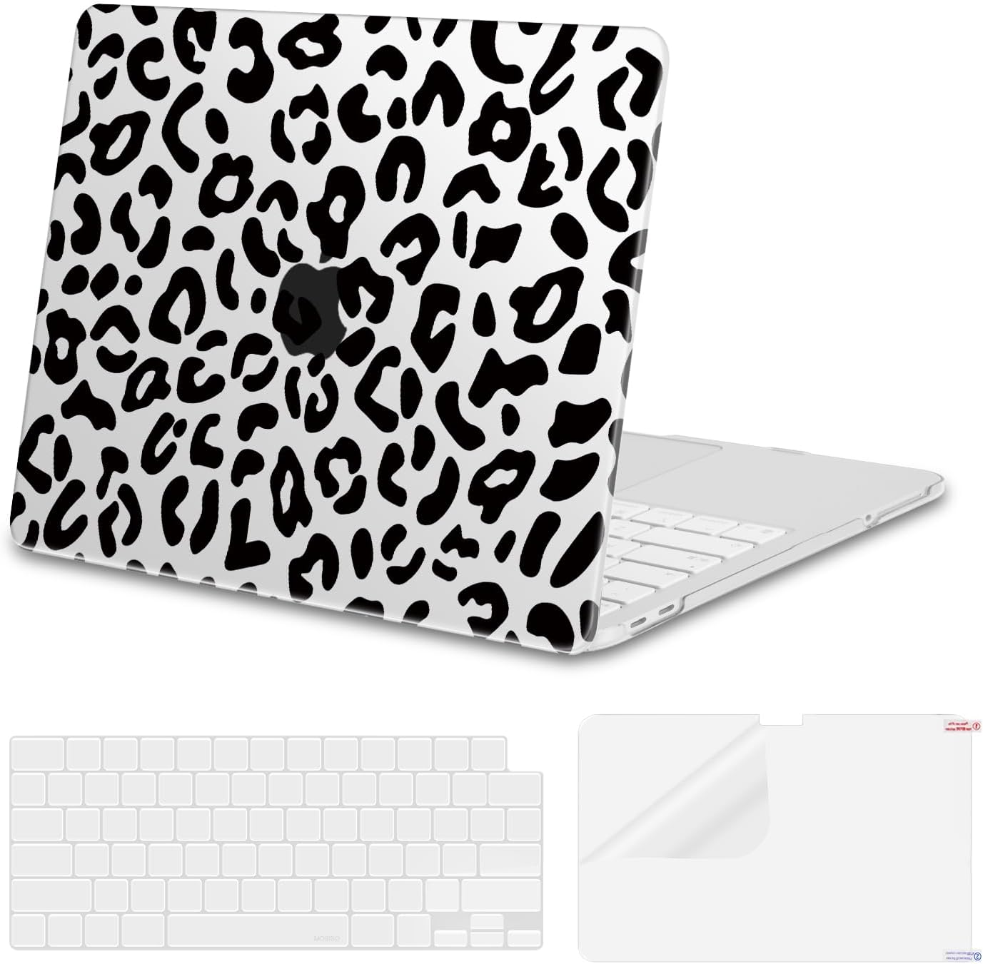 MOSISO Leopard Grain Hard Case Compatible with MacBook Neo 13 inch 2026 Release Model A3404, 3 in 1 Crack-Resistant Protective Hard Shell Case&Keyboard Cover&Screen Protector, Black mysite