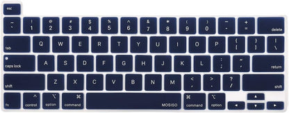 MOSISO Keyboard Cover Compatible with MacBook Pro 13 inch M2 2023, 2022, 2021 2020 M1 A2338 A2289 A2251&Compatible with MacBook Pro 16 2020 2019 A2141 Touch ID,Protective Silicone Skin, Airy Blue