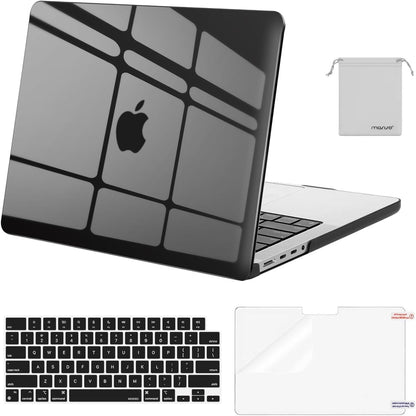 MOSISO Compatible with MacBook Pro 14 inch Case M5 2026 M4 2025 M3 M2 M1 2024-2021 A3427 A3426 A3434 A3112 A3185 A3401 A2918 A2992 A2779 A2442,Hard Case&Keyboard Skin&ScreenFilm&Pouch, Rose Quartz