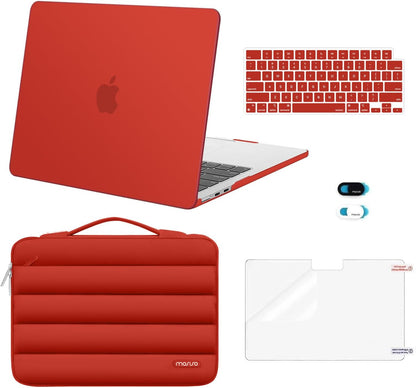 MOSISO Compatible with MacBook Air 13 inch Case M5 2026 M4 2025 M3 M2 2024-2022 A3449 A3240 A3113 A2681, Hard Case&Puffy Bag&Keyboard Cover&Webcam Cover&ScreenFilm for MacBook Air 13.6, Antique Green