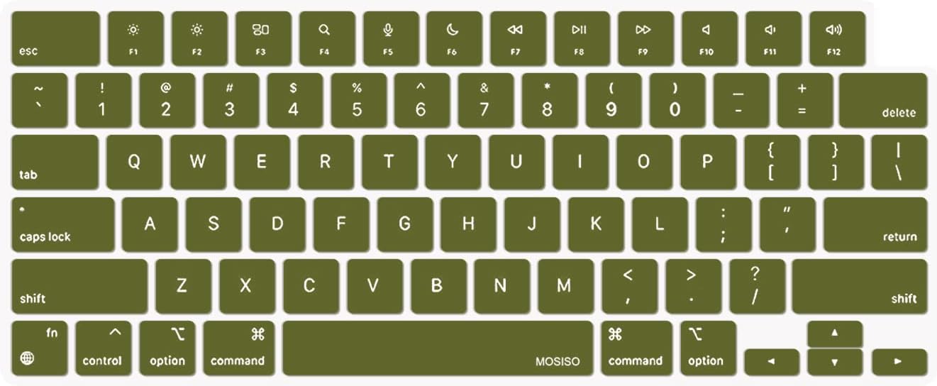 MOSISO Keyboard Cover Skin Compatible with MacBook Air 15 inch M3 A3114 M2 A2941/Air 13.6 A3113 A2681/Pro 14/16 M4 M3 M2 M1