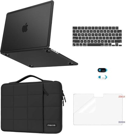MOSISO 5-in-1 Hard Shell Kit for MacBook Air 13 Inch M5-M2 — A3449/A3240/A3113/A2681, Pink Anti-Crack Case with 2 Keyboard Covers & Webcam Cover