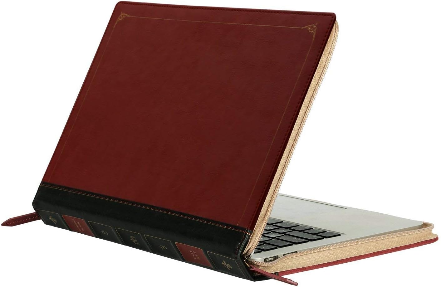 MOSISO Compatible with MacBook Air 15 inch 2026-2023 M5 M4 M3 M2/Pro 15 inch Case A1990 A1707 2019-2016, PU Leather Laptop Sleeve Vintage Retro Zippered Portfolio Protective Case Cover