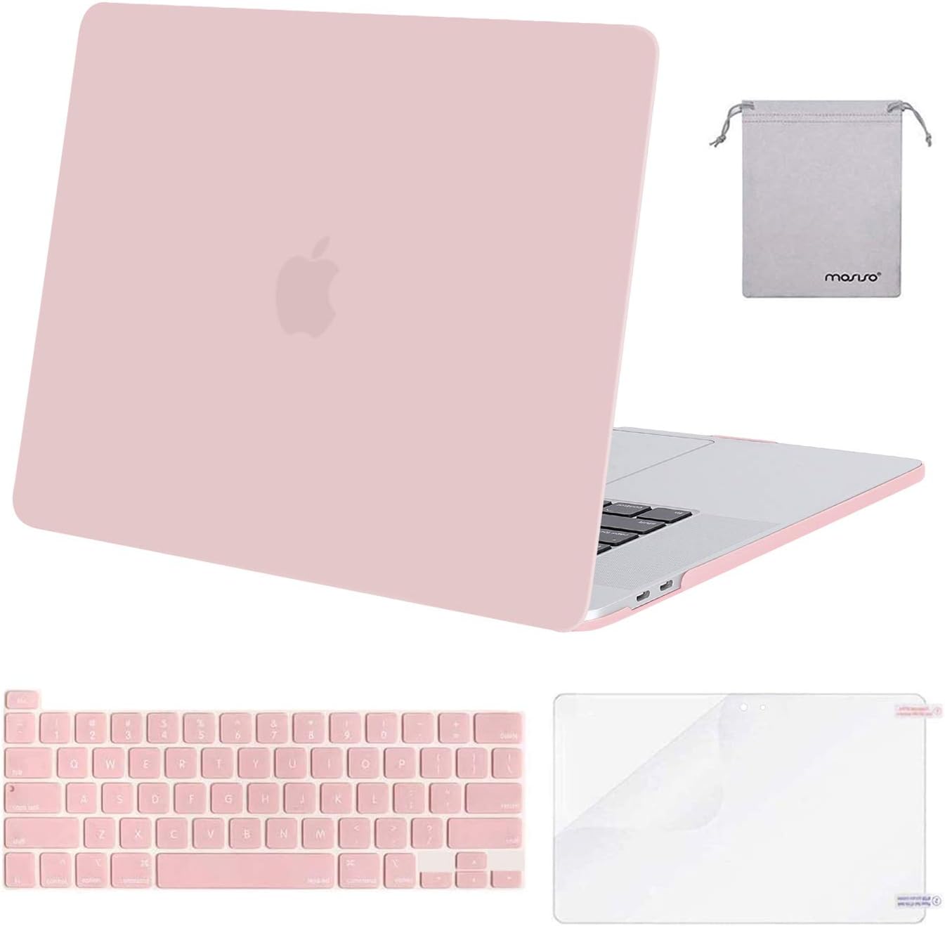 MOSISO Compatible with MacBook Pro 16 inch Case 2020 2019 Release A2141 with Touch Bar Touch ID, Protective Plastic Hard Shell Case & Keyboard Cover & Screen Protector & Storage Bag