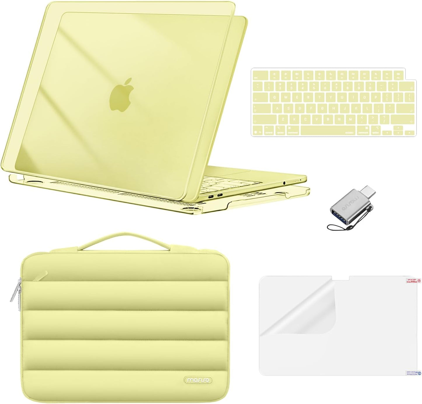 MOSISO Compatible with MacBook Neo Case 13 inch 2026 Release Model A3404 with A18 Pro Chip, Scratch-Resistant Protective Hard Shell&Puffy Sleeve Bag&Keyboard Skin&Screen Film&Type C, Blush