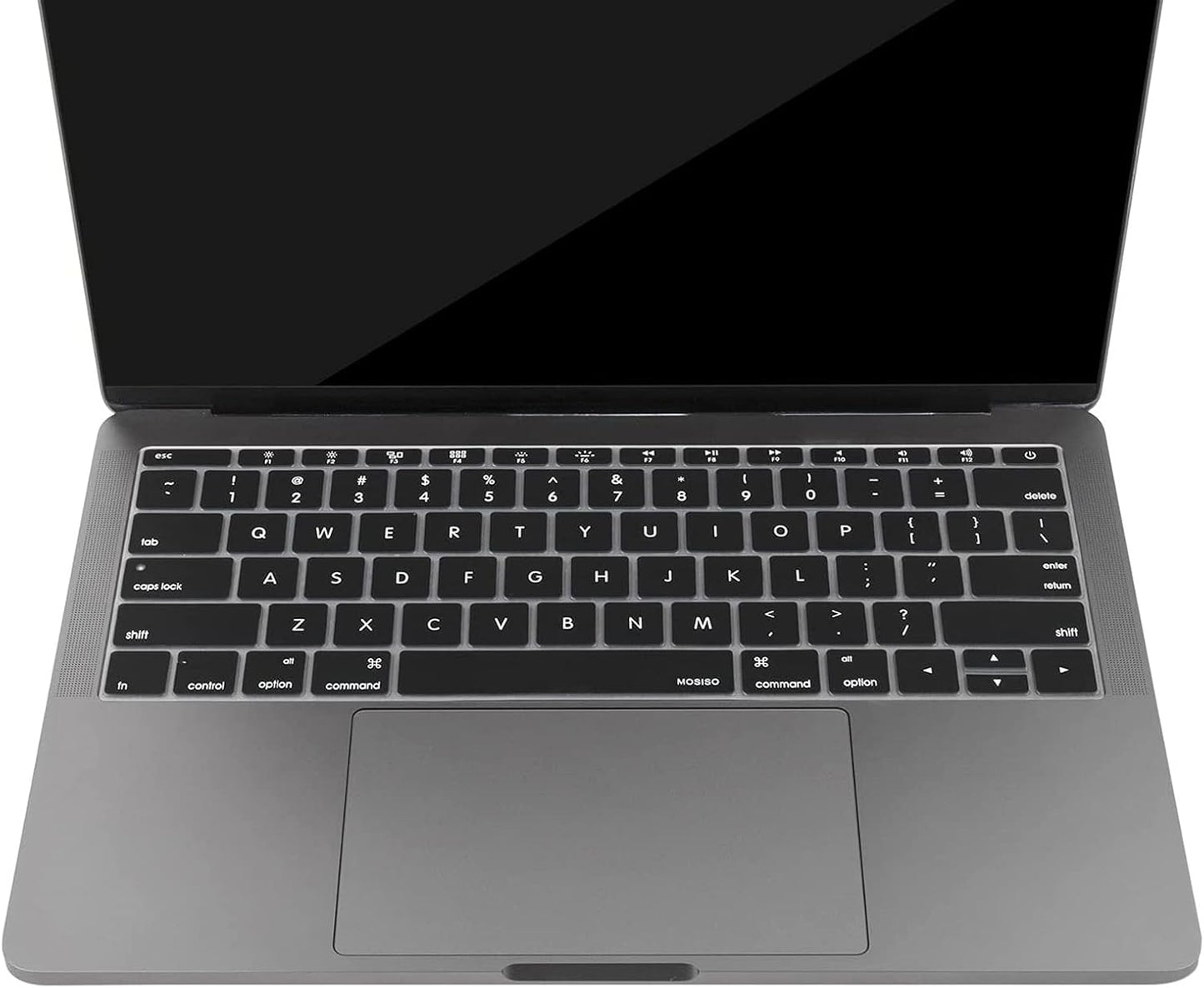 MOSISO Silicone Keyboard Cover Protective Skin Compatible with MacBook Pro 13 inch 2017 2016 Release A1708 Without Touch Bar & Compatible with MacBook 12 inch A1534, Black