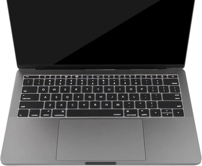 MOSISO Silicone Keyboard Cover Protective Skin Compatible with MacBook Pro 13 inch 2017 2016 Release A1708 Without Touch Bar & Compatible with MacBook 12 inch A1534, Black