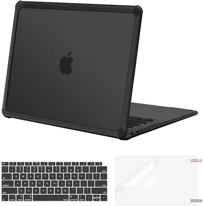 MOSISO Compatible with MacBook Air 13 inch Case 2022-2018 Release A2337 M1 A2179 A1932, Anti-Cracking Heavy Duty Plastic Hard Shell Case with TPU Bumper&Keyboard Cover&Screen Film