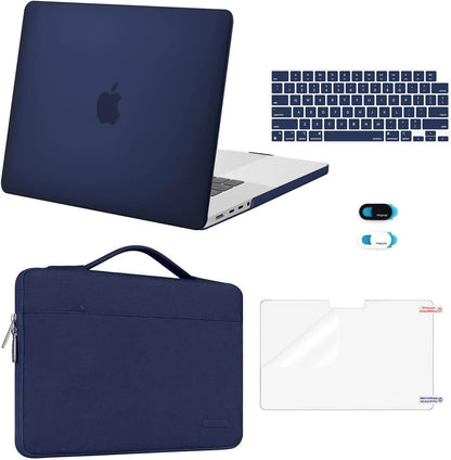 MOSISO 5‑in‑1 Hard‑Shell & Carry‑Sleeve Kit for MacBook Pro 16(A3429‑A2485), Keyboard‑Cover, Screen‑Film & Webcam‑Cover