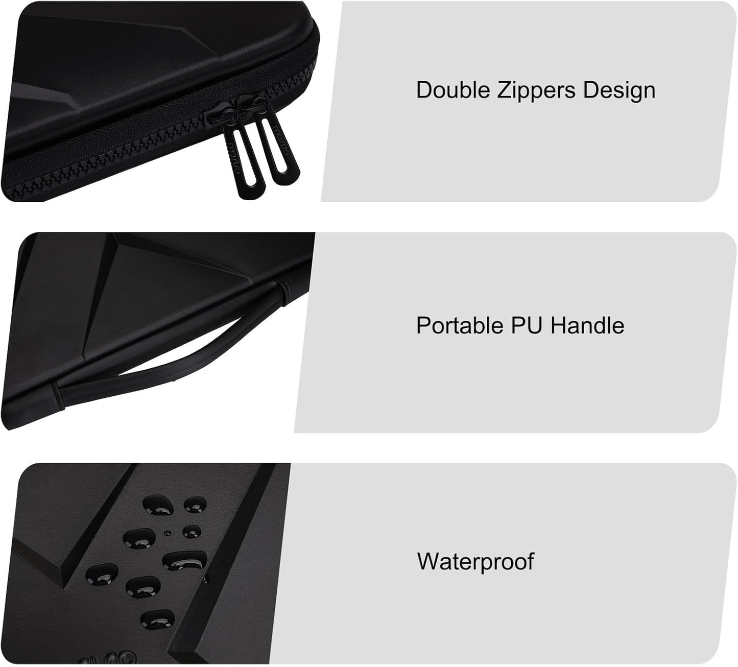 MOSISO Hard Shell Laptop Sleeve Shoulder Bag, 15.6 inch Computer Bag Compatible with MacBook, HP, Dell, Lenovo, Asus, Notebook, 16 inch Symmetric Geometric Waterproof EVA Carrying Case, Black