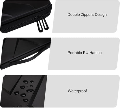 MOSISO Hard Shell Laptop Sleeve Shoulder Bag, 15.6 inch Computer Bag Compatible with MacBook, HP, Dell, Lenovo, Asus, Notebook, 16 inch Symmetric Geometric Waterproof EVA Carrying Case, Black