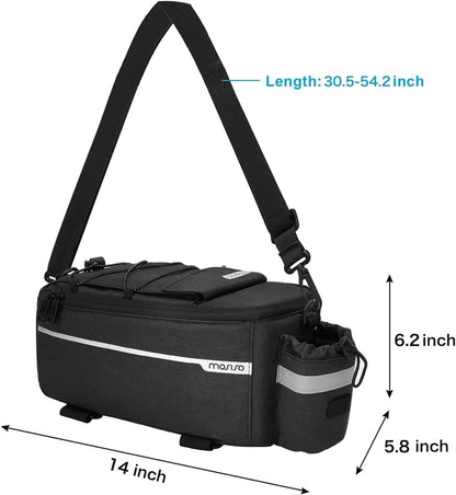 MOSISO Bike Rack Bag, Waterproof Bike Trunk Cooler Pouch Insulated Bicycle Rear Seat Pouch Cycling Backseat Storage Cargo Luggage Saddle Shoulder Bag