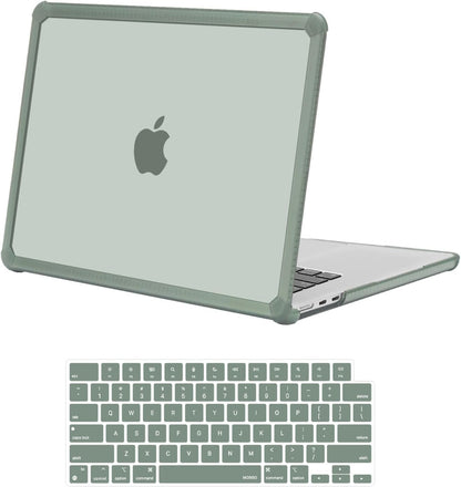 MOSISO Shock-Absorbing Hard Case Compatible with MacBook Air 15 inch M5-M2 2026-2023 A3448 A3241 A3114 A2941,Anti-Cracking Heavy Duty Hard Shell with TPU Bumper&Keyboard Cover