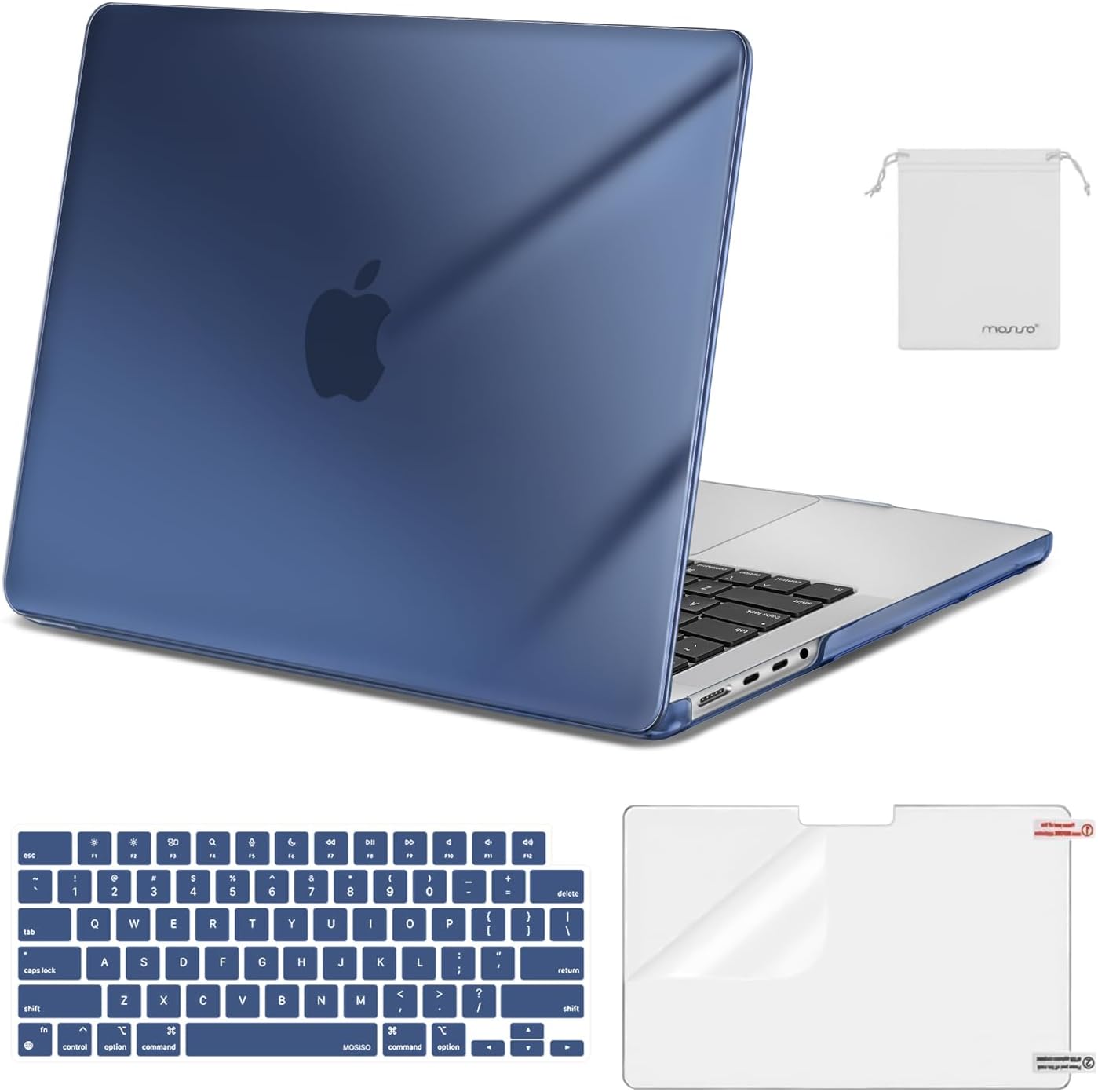 MOSISO Compatible with MacBook Pro 14 inch Case M5 2026 M4 2025 M3 M2 M1 2024-2021 A3427 A3426 A3434 A3112 A3185 A3401 A2918 A2992 A2779 A2442,Hard Case&Keyboard Skin&ScreenFilm&Pouch, Rose Quartz
