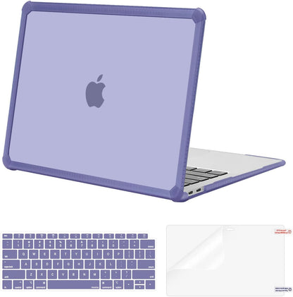 MOSISO Compatible with MacBook Air 13 inch Case 2022-2018 Release A2337 M1 A2179 A1932, Anti-Cracking Heavy Duty Plastic Hard Shell Case with TPU Bumper&Keyboard Cover&Screen Film